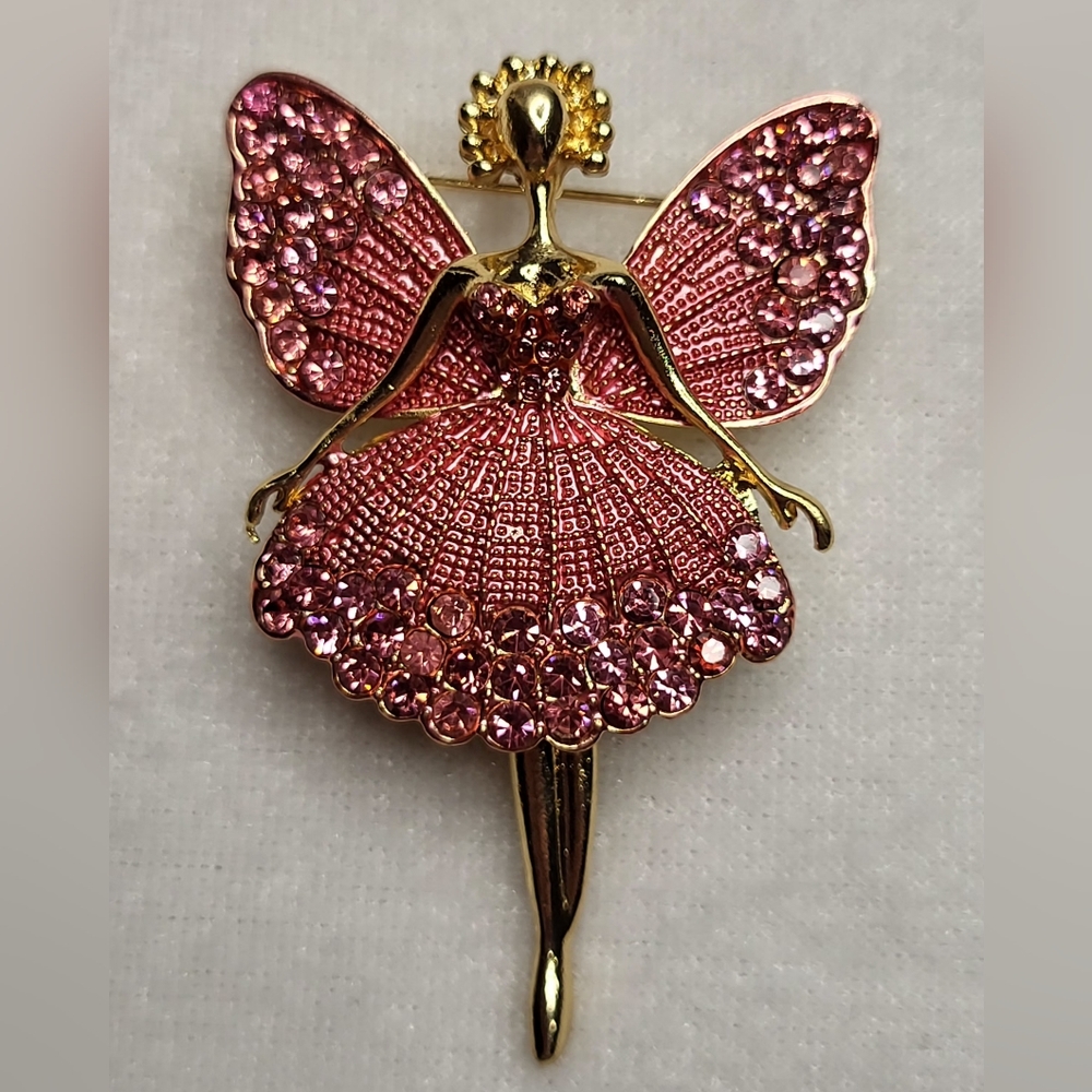 NEW Elegant Rhinestone Fairy Ballet Dancer Brooch / Pin